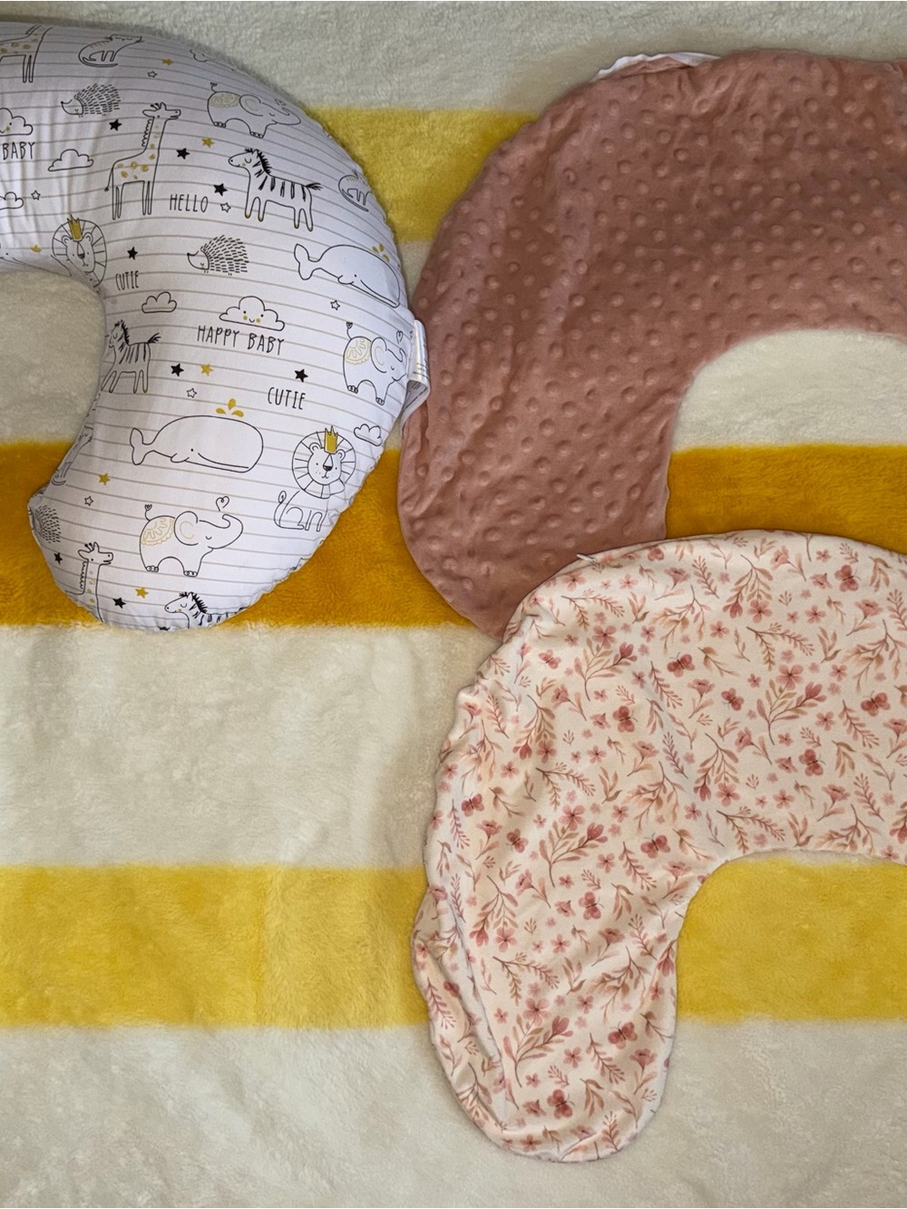 Boppy Nursing Pillow and Covers in Dusty Rose, Blush Floral & White Animal Print